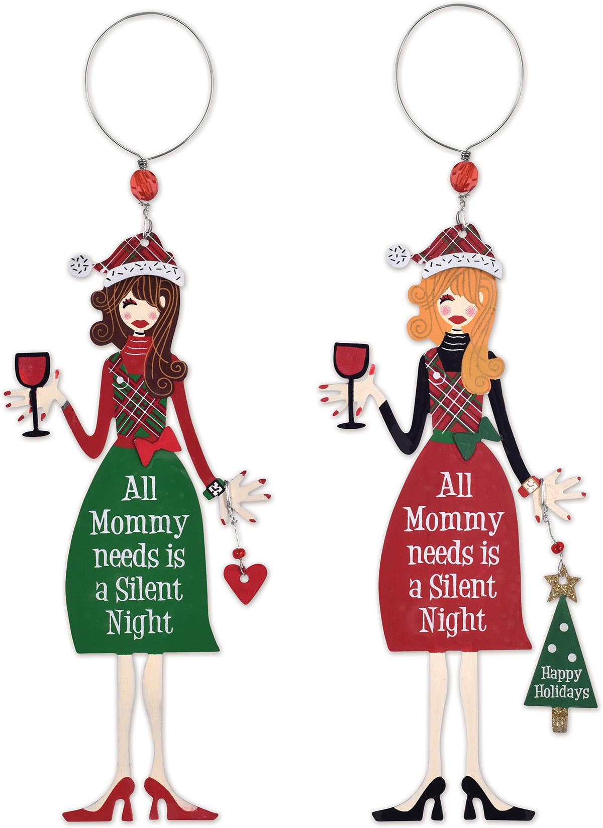 Sunset Vista Designs - Wholesale Ornament Set - Wine Moms Ornament 2 Asst0