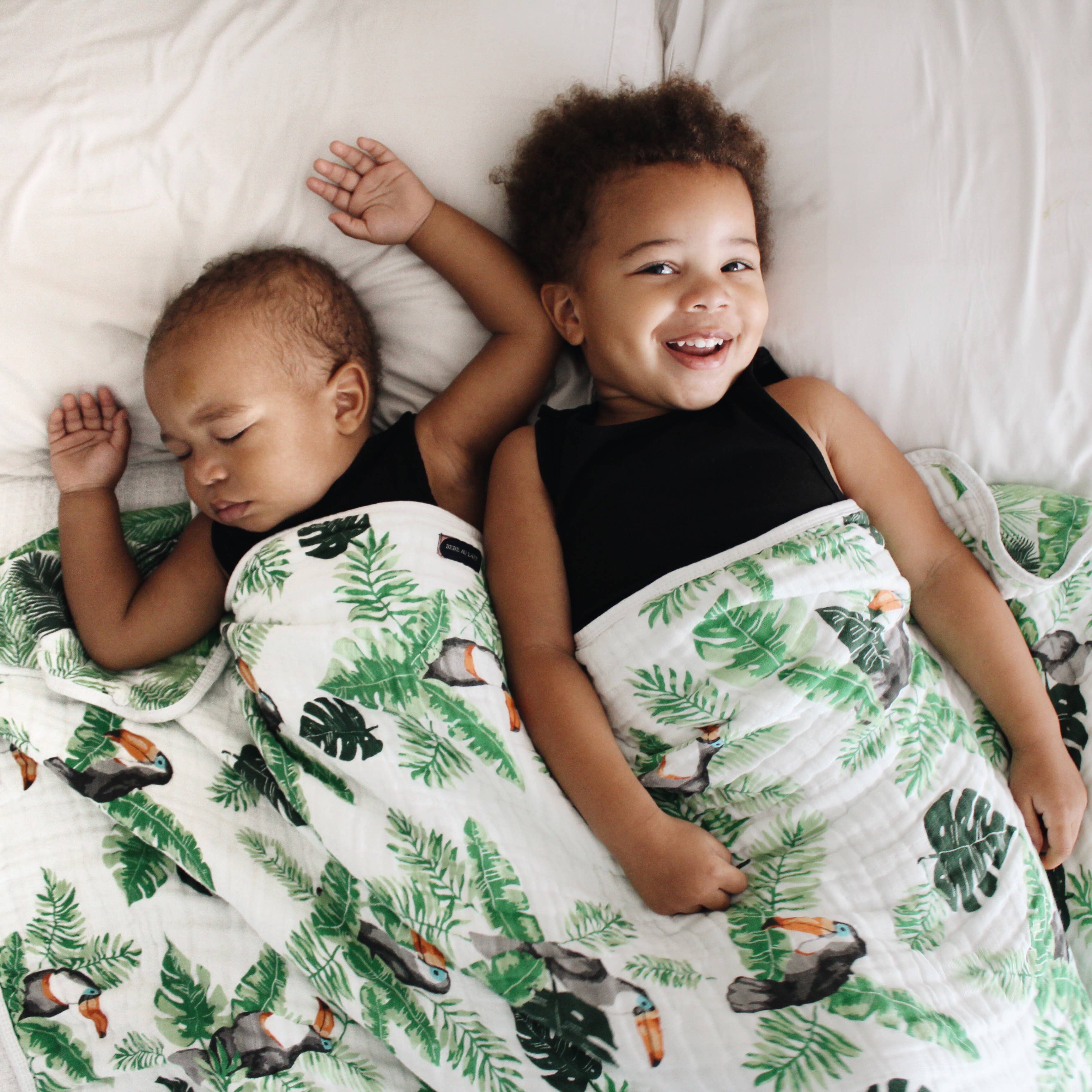 Bebe au Lait - Wholesale Bedding Blanket - Kids & Baby - Rio & Palms Classic Muslin Snuggle Blanket3