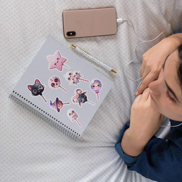 Hallowed Relics – Großhandel Aufkleber – Kawaii Baphomet Lollipop Halloween Stickerbogen3