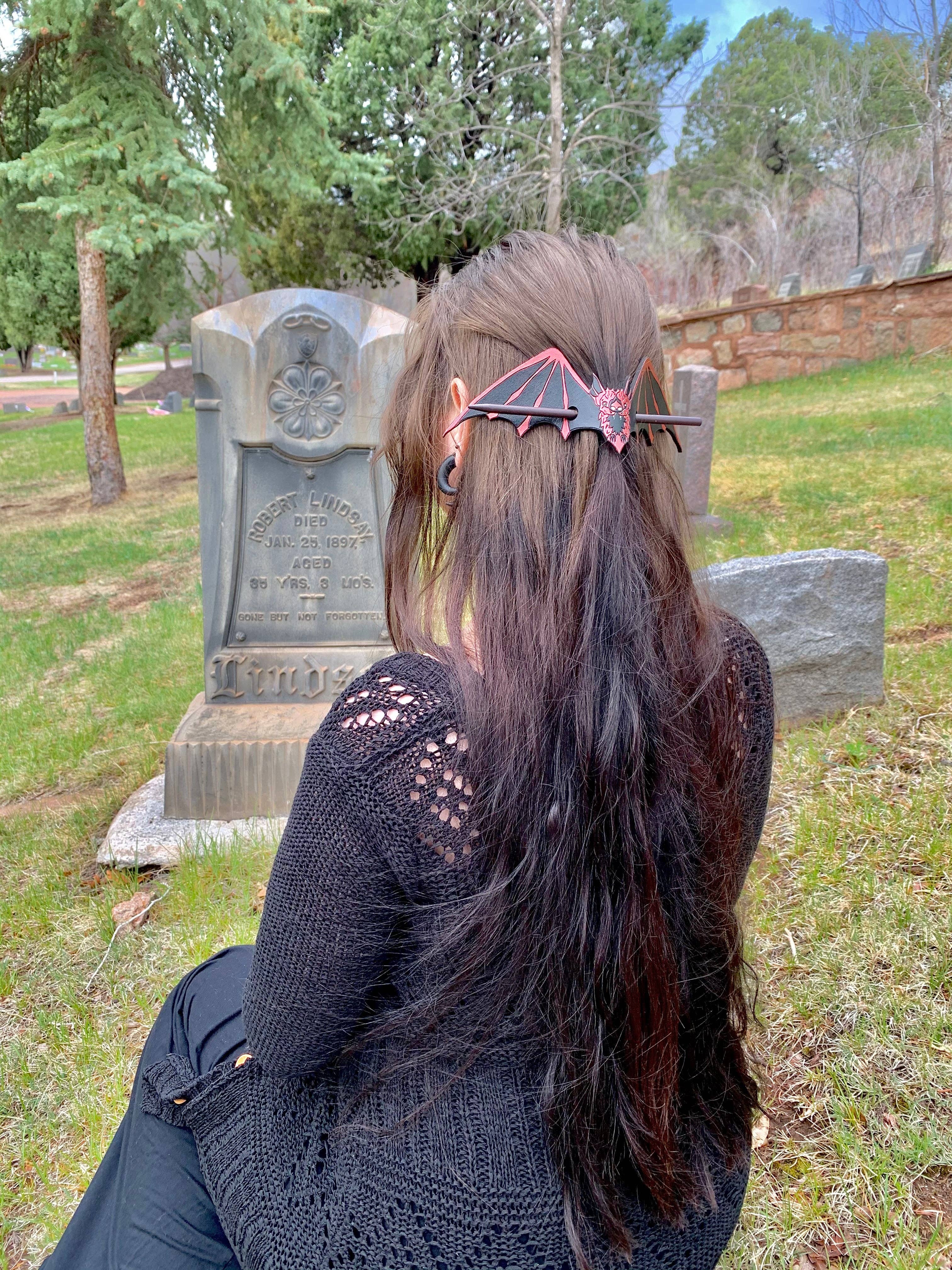 Hart & Horn - Vendita all'ingrosso Fermaglio per capelli - Donna - Fermacapelli in pelle di pipistrello8