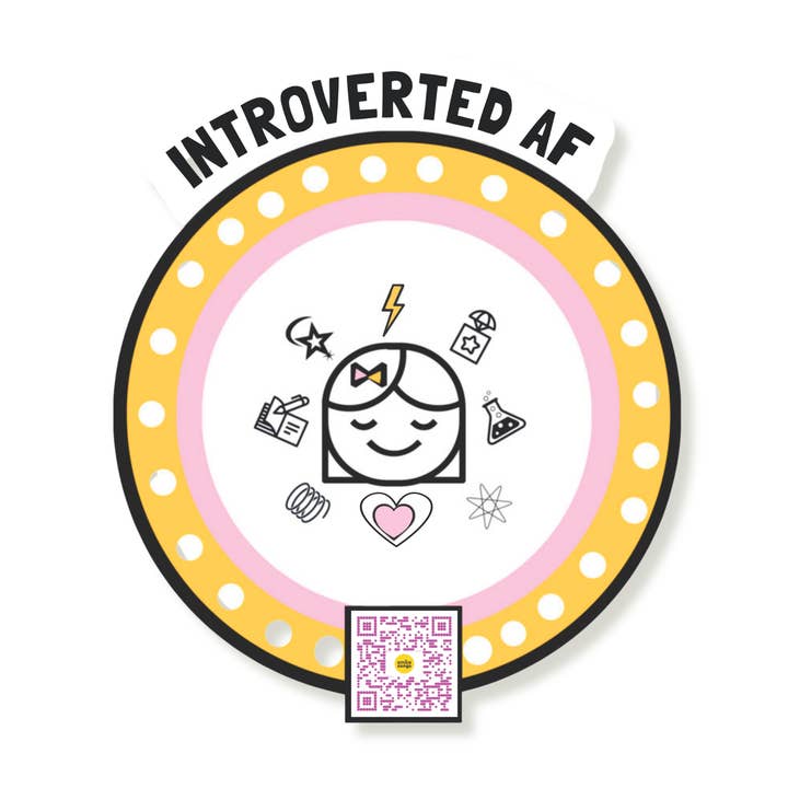 Introverted AF - Singing Sticker for Introverts for wholesale by Smile Songs