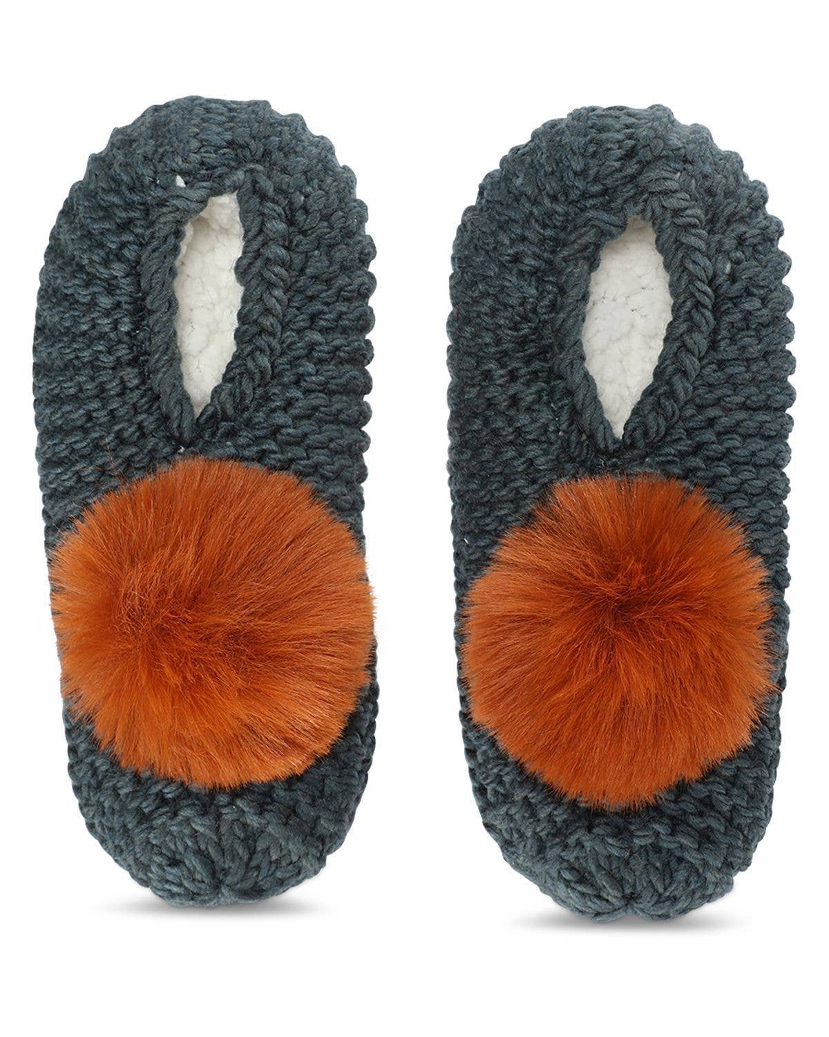 Infinity Classics International Inc. – wholesale Slippers – Women's – Women's Pom Pom Recycled Knit Sherpa Lined Slippers4