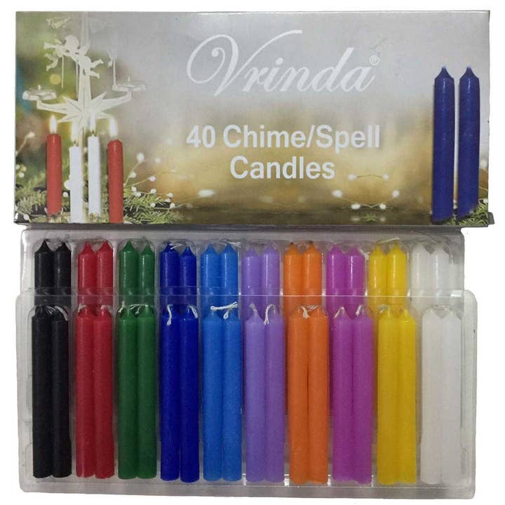 Vrinda - Wholesale Tapered Candle/Candlestick - Chime Candles 4" (40 Candles in 10 Different Colors)