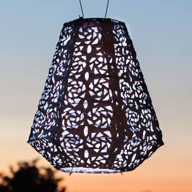 Stella Prism 11" Solar Lantern - Metallic Orchid for wholesale by Allsop Home & Garden