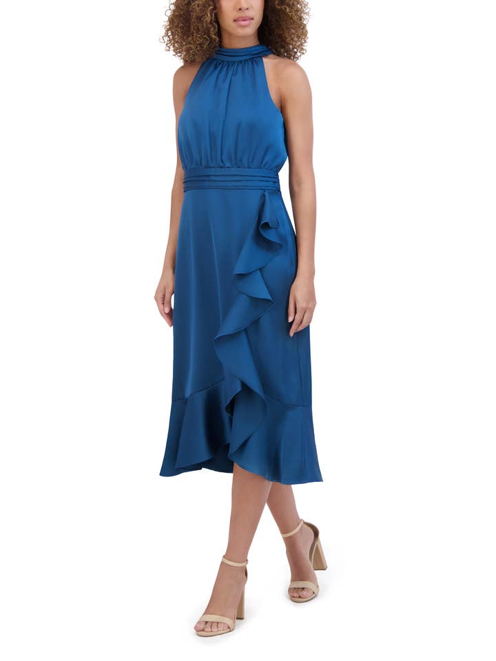 Kensie- Mat Satin Midi Kjole for engroshandel hos Kensie & Siena