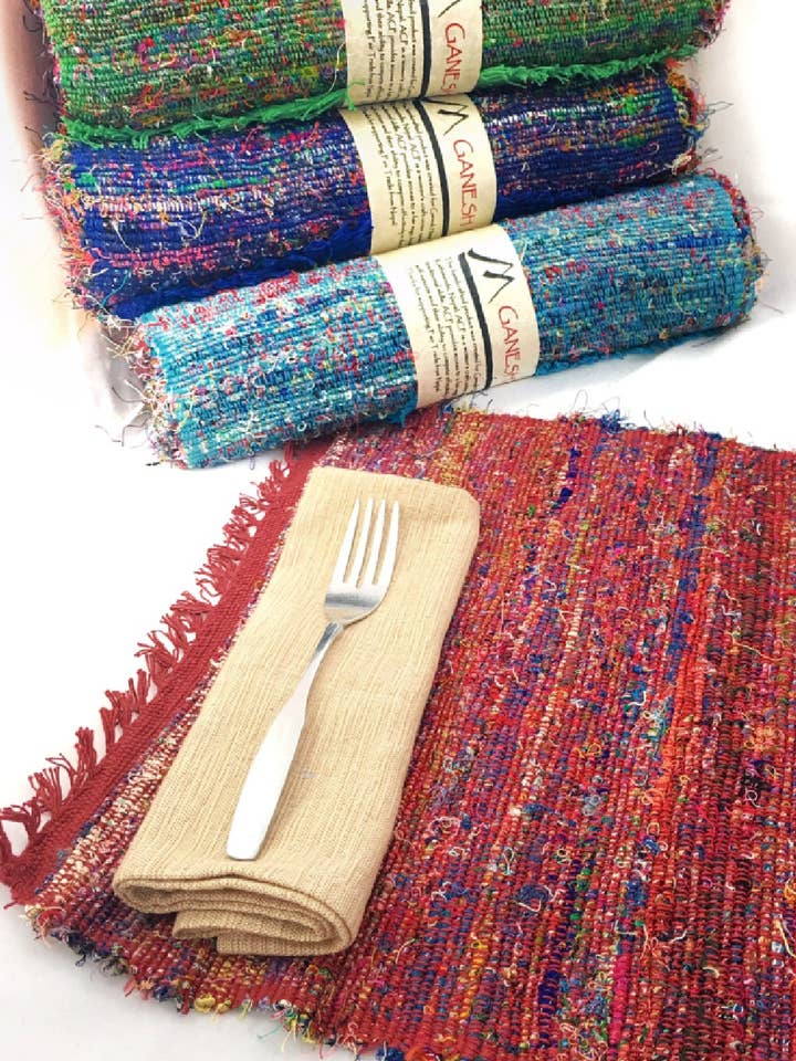 Recycled Sari Placemat for wholesale by Ganesh Himal Trading