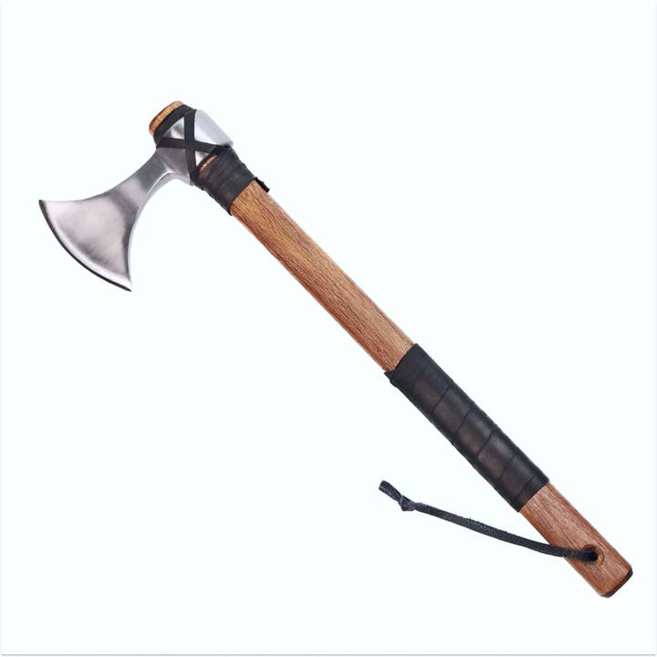 Axe w/ Leather Cover | Camping Tool | Hand Made Hatchet for wholesale by AncientSmithy