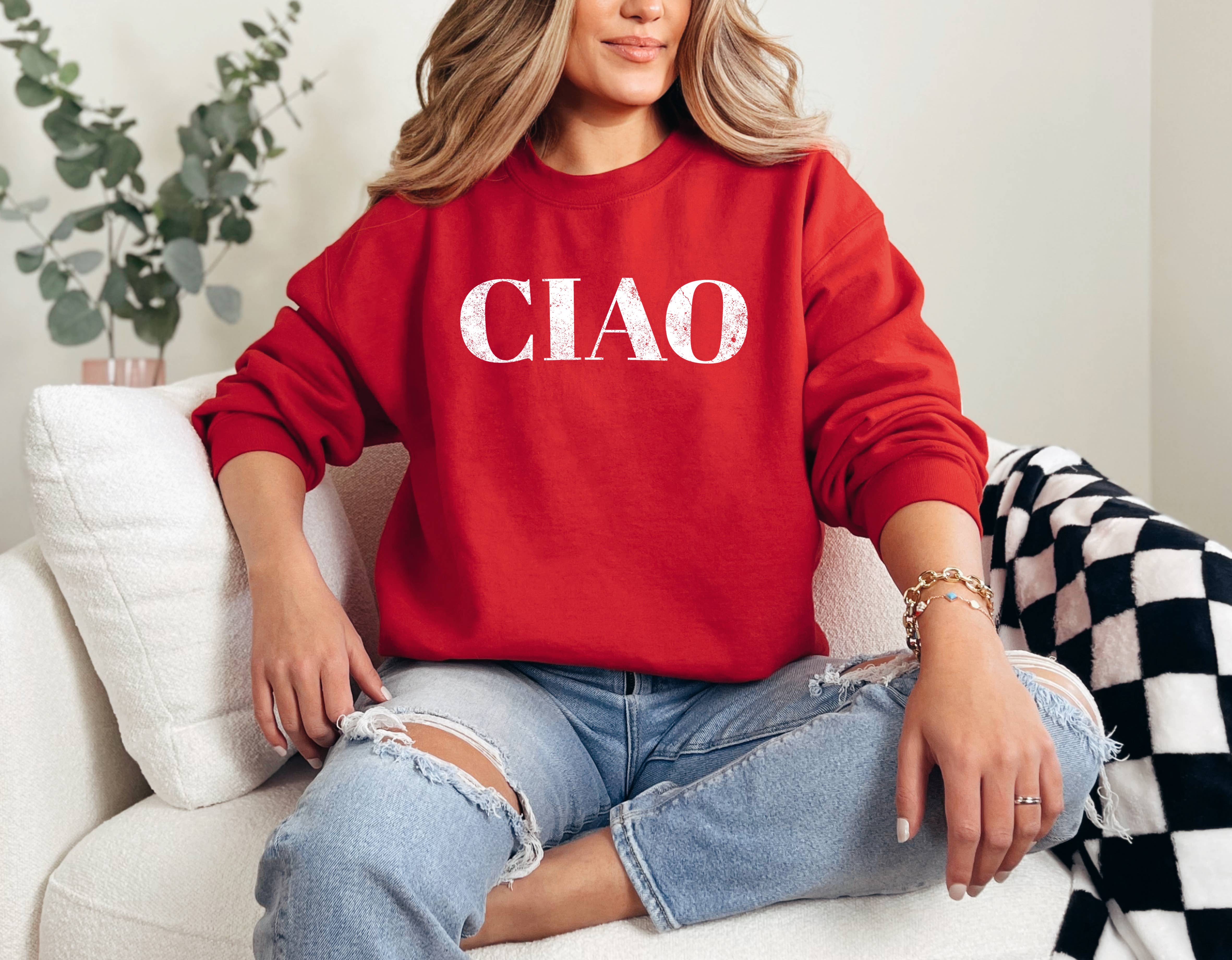 Custom T Story – wholesale Sweatshirt med tryck - Dam – Ciao Sweatshirt, Italien Sweatshirt, Italiensk Sweatshirt1