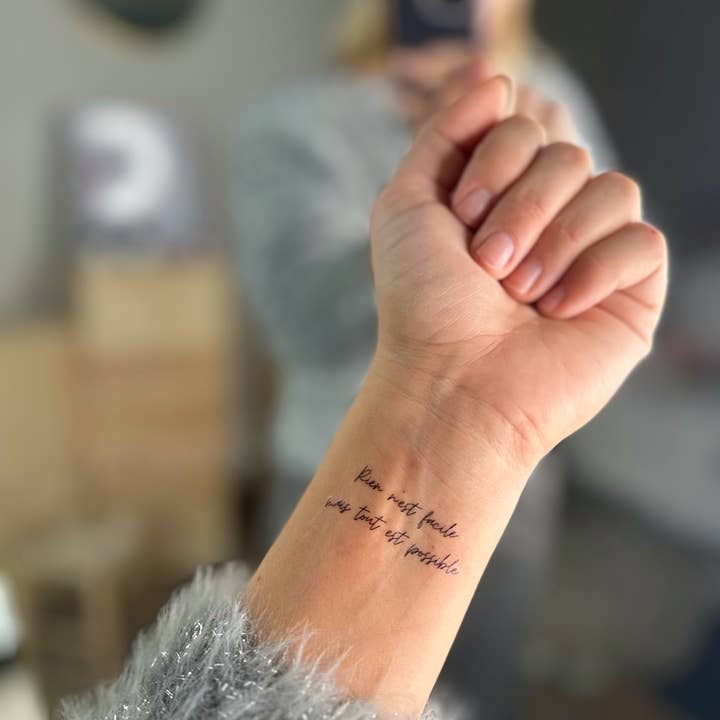 Sioou - Wholesale Temporary Tattoo - Nothing is easy but everything is possible x5