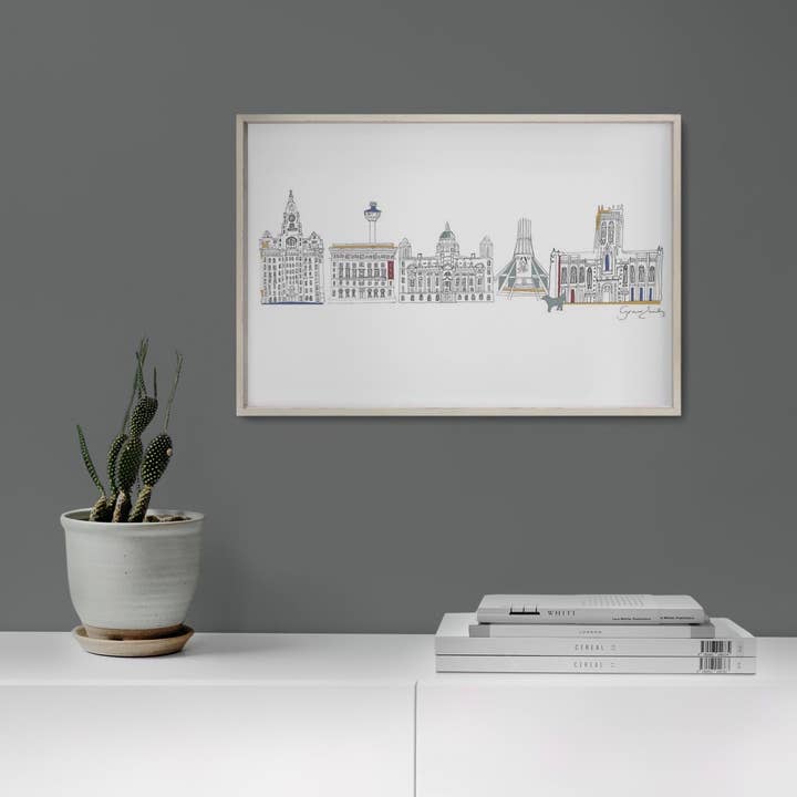 Liverpool Skyline Print for wholesale by Grace Emily Design
