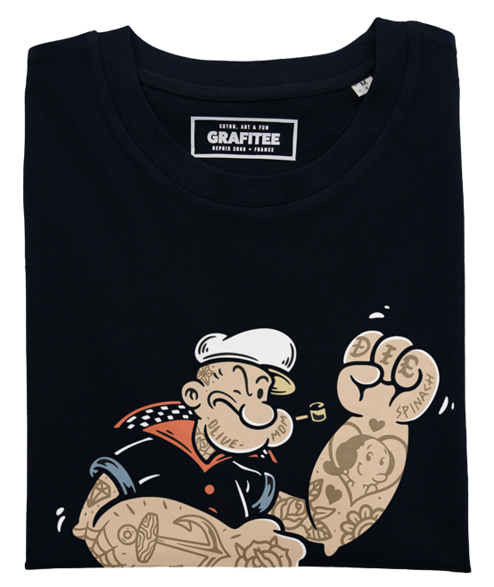 Noir T-shirt Popeye Skateur - Tee-shirt Popeye Skate en vente sur Faire1