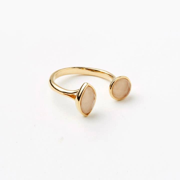 Ring with Silver Ox - Clear CZ Moon Triangle for wholesale by Tai Jewelry