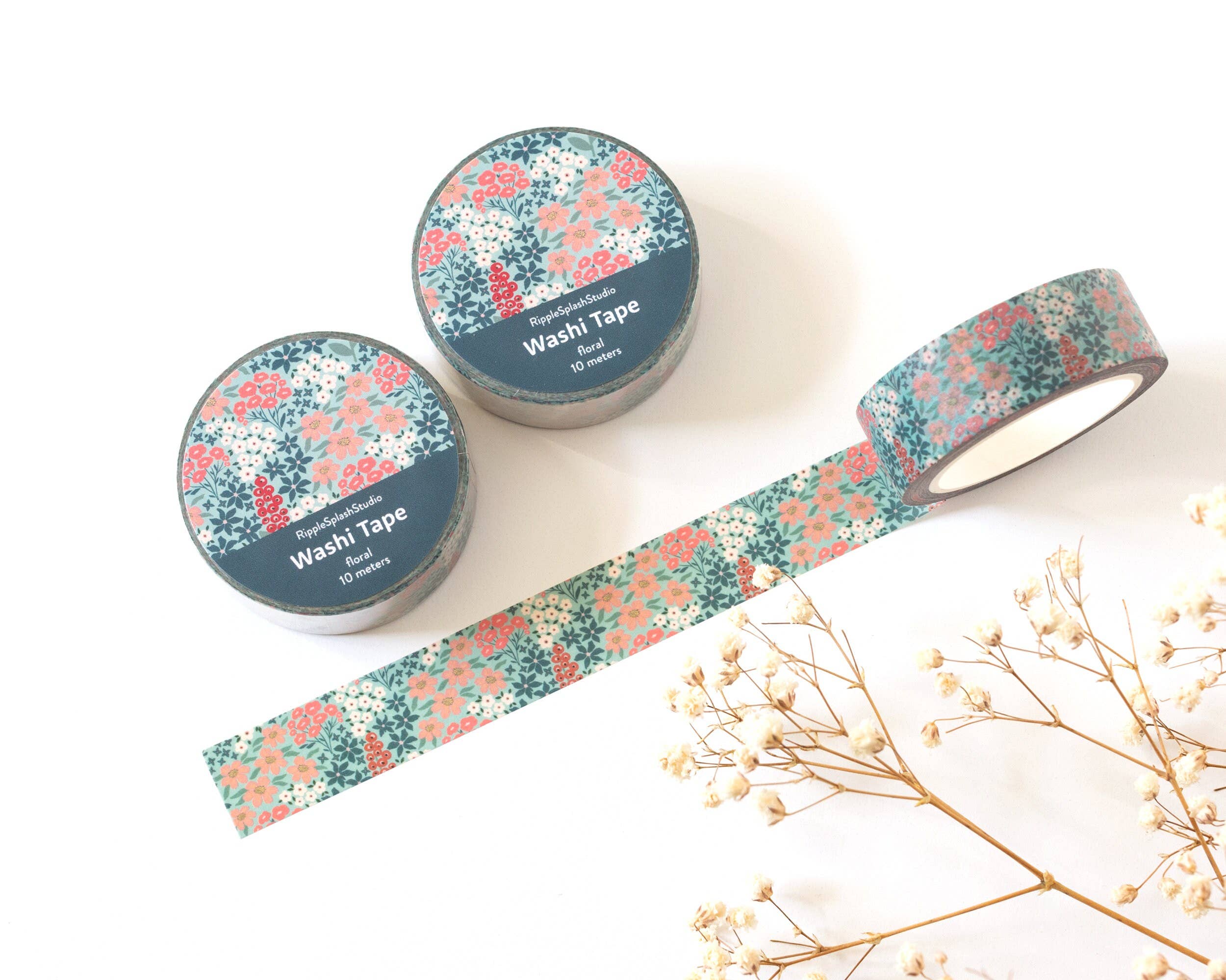 RippleSplash Studio - Wholesale Washi Tape - Floral Washi Tape - 15mm x 10m3