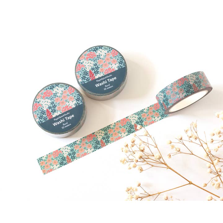 RippleSplash Studio – Fita Washi por atacado – Fita Washi Floral - 15mm x 10m3