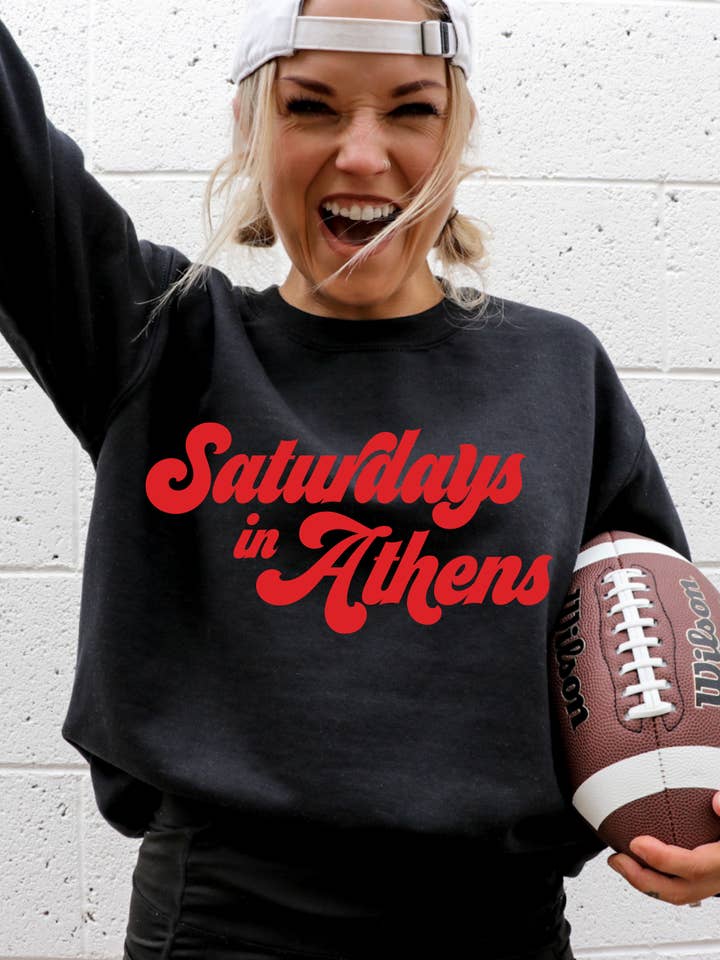 Graphique à lettres en bulles d'Athens Georgia Sweat-shirt à col rond pour la vente par Uncommon Label