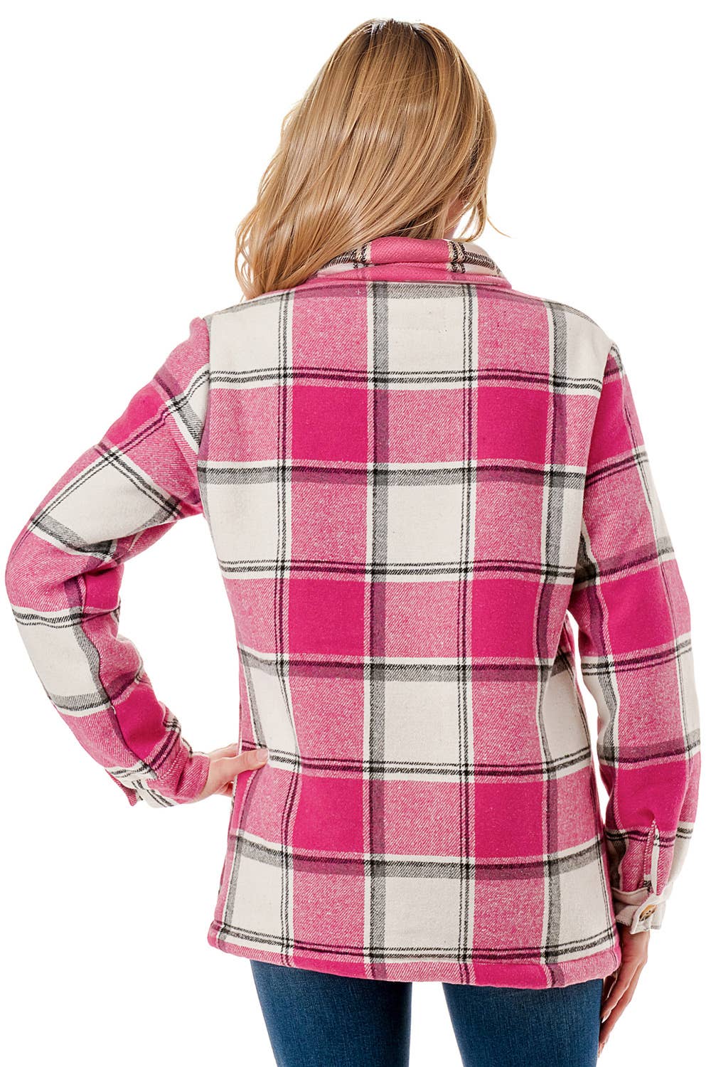 Color 5 – wholesale Skjortjacka/jackett – Dam – Flanellskjorta med rutmönster och foder av päls, med fickor.12