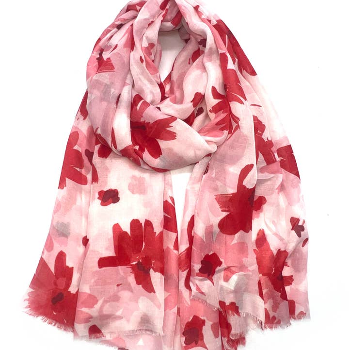 LINETA - Vente Écharpe – femme - LN-76 Foulard imprimé motif fleur 9