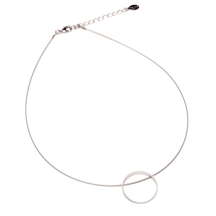 Pura chain 20 steel cable chain with circle pendant for wholesale by Sergio Engel jewellery