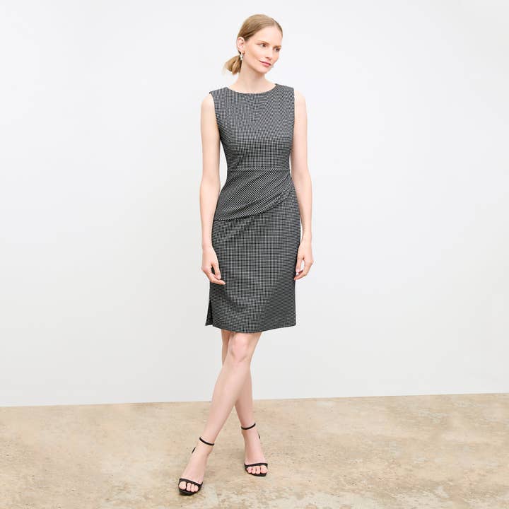M.M.LaFleur - Wholesale Dress - Women's - Maisie Dress - Stretch Houndstooth :: Black/White