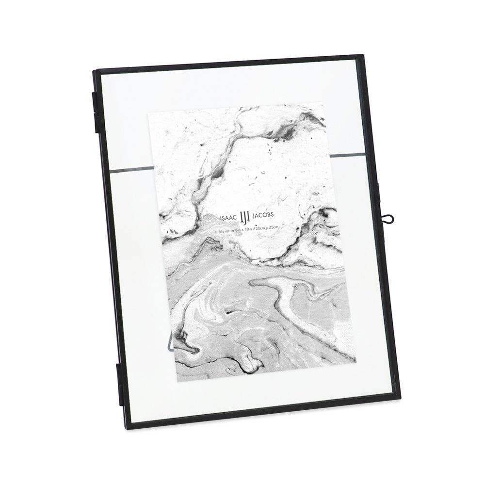 Black Isaac Jacobs Modern Style Metal Floating Desk Photo Frame for wholesale on Faire18