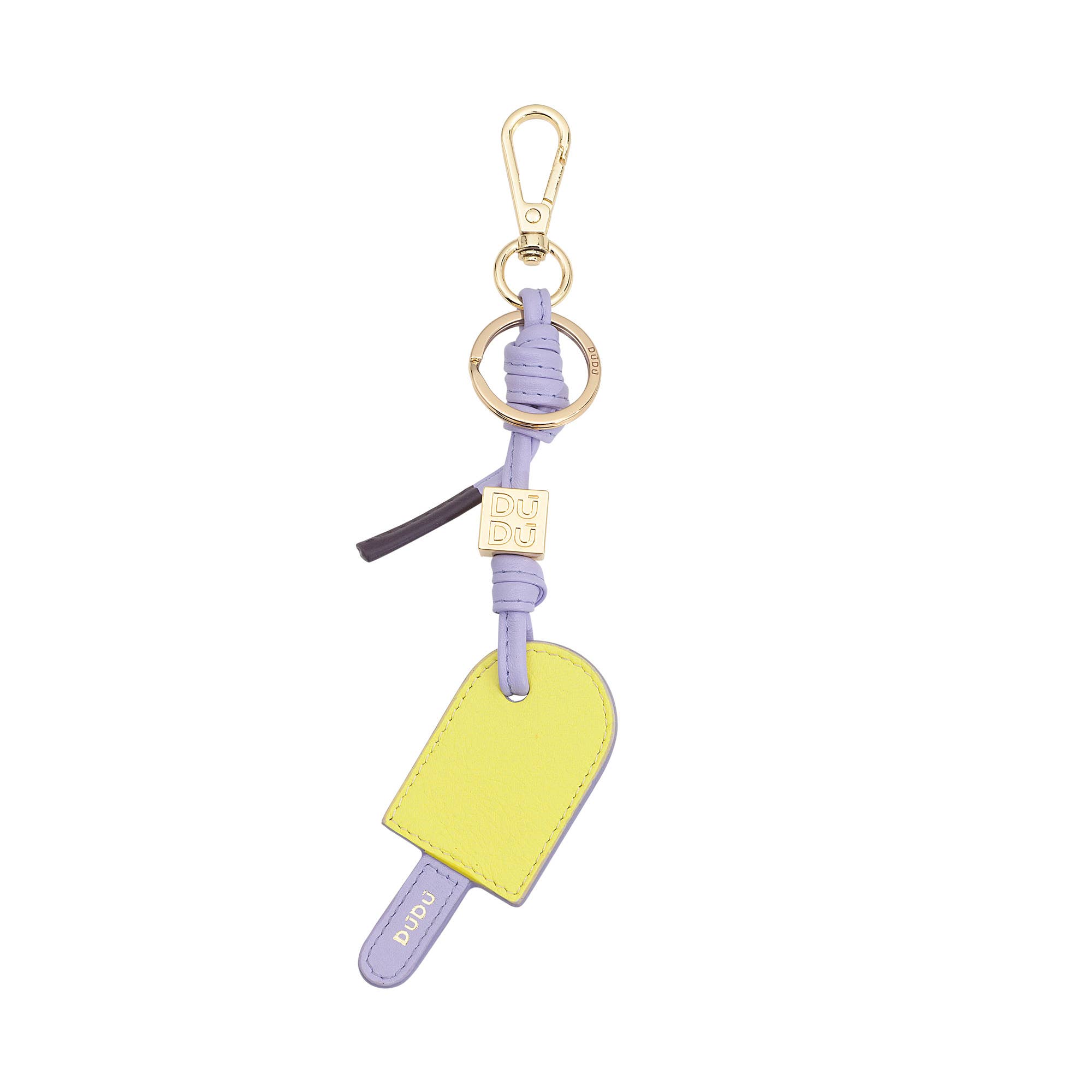 dudu - Vente Porte-clés – unisexe - Porte-clés Dudu en cuir Vanille-Baie en forme de glace0