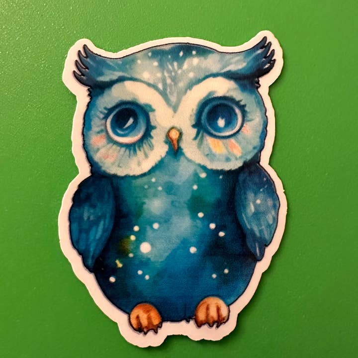 Autocollant en vinyle Watercolor Owl version 1 pour la vente par Forever Yours, Me