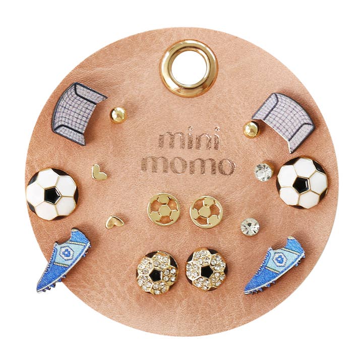 Sports Stud Earrings Multipack Assorted Set - Soccer for wholesale by Mini Momo