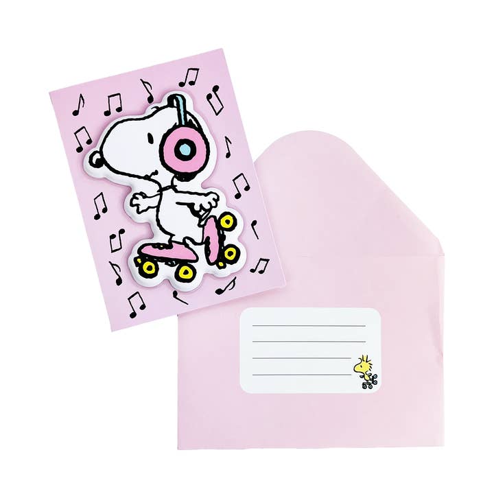 Skatin' Snoopy BP Greeting Card for wholesale by Pipsticks