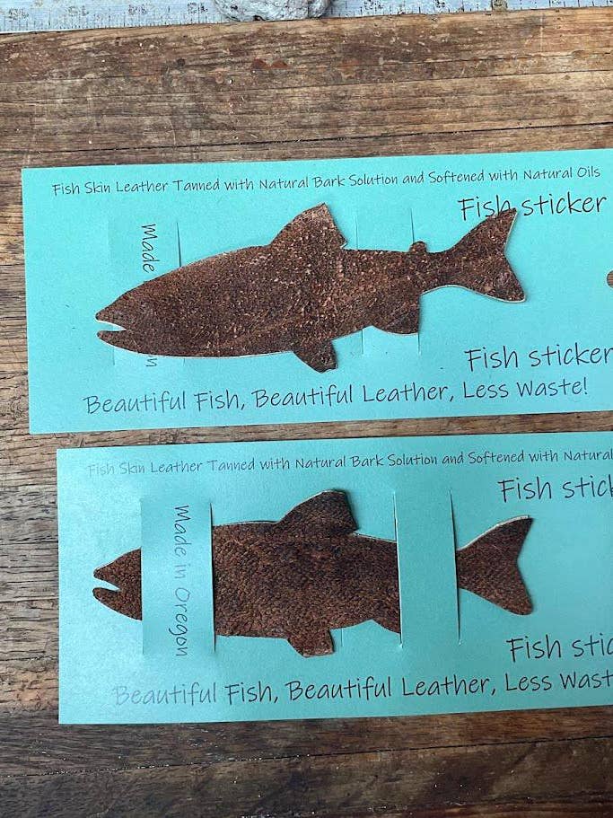 6 Inch Salmon Shaped Fish Decal Sticker - Fish Lovers Gift for wholesale by The Reclaim Cooperative