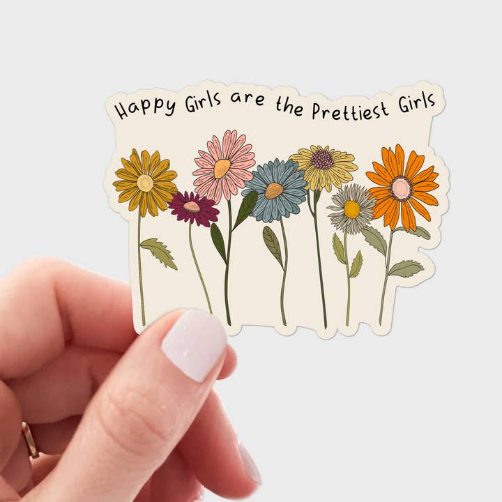 Happy Girls are the Prettiest Girls - floral, wildflowers for wholesale by Yarnival