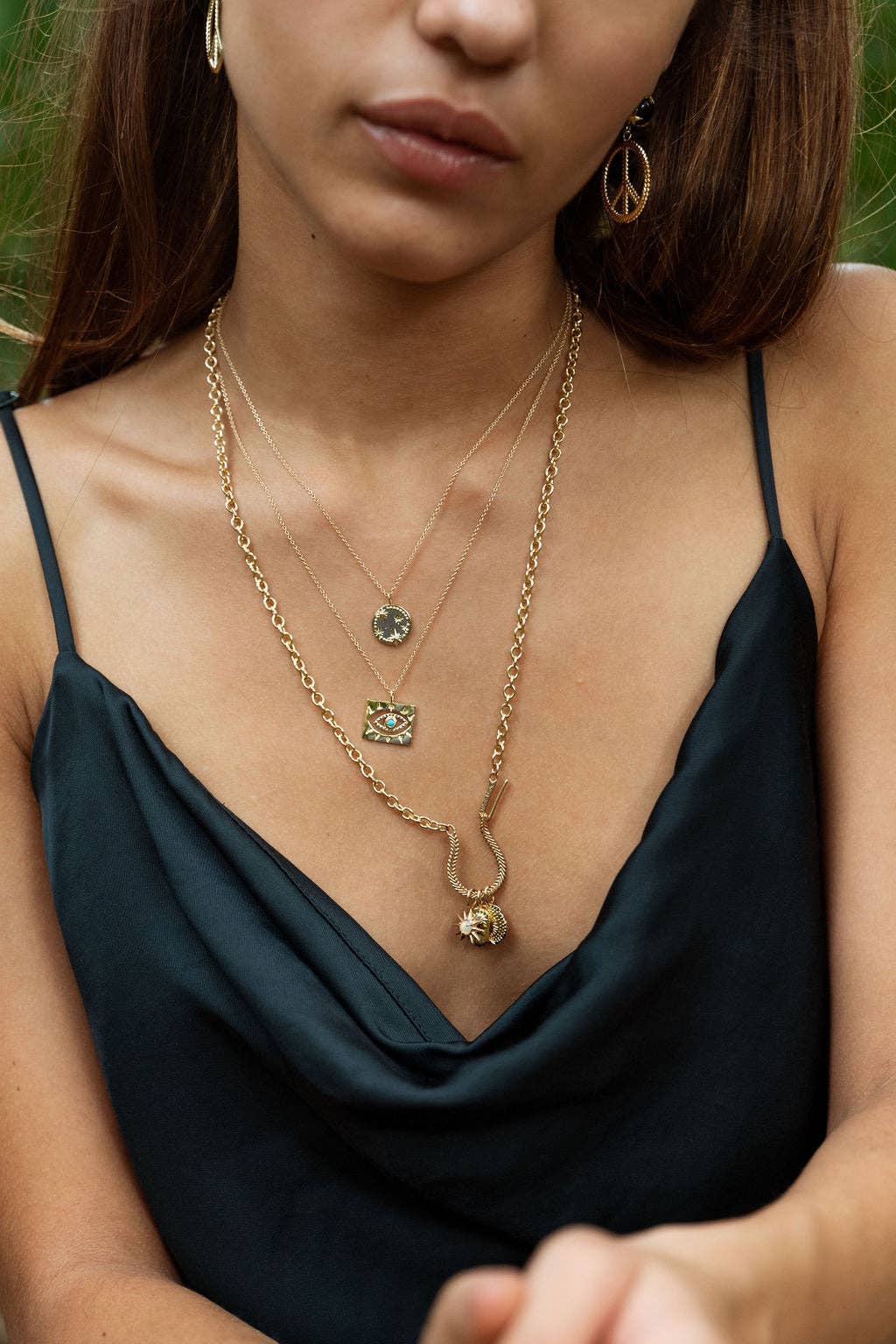 Studio Grun - Wholesale Pendant/Charm Necklace - Lone Eye Necklace in Black Spinel1