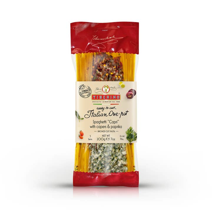 Tiberino - Wholesale Pasta - Black Spaghetti with Caper and Paprika