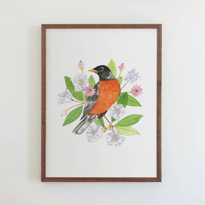 Connecticut Amerikansk Robin Print for engroshandel hos 50 States of Beauty