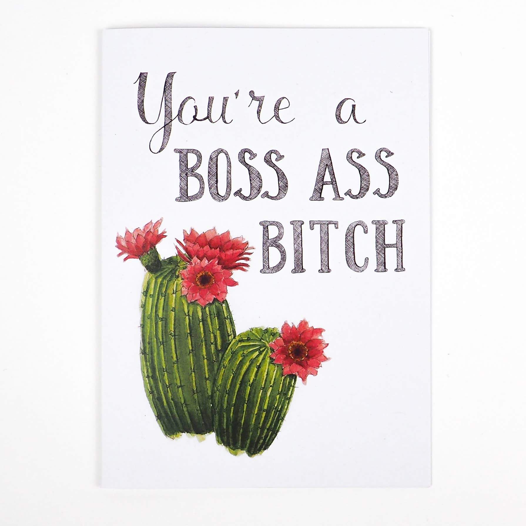Naughty Florals - Wholesale Birthday Card - You're a Boss Ass Bitch Card1