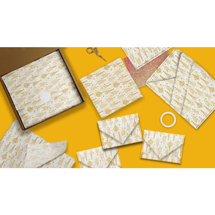 Eleven Fashion - Wholesale Tissue paper - Gold Trees Designer Printed Tissue Paper5