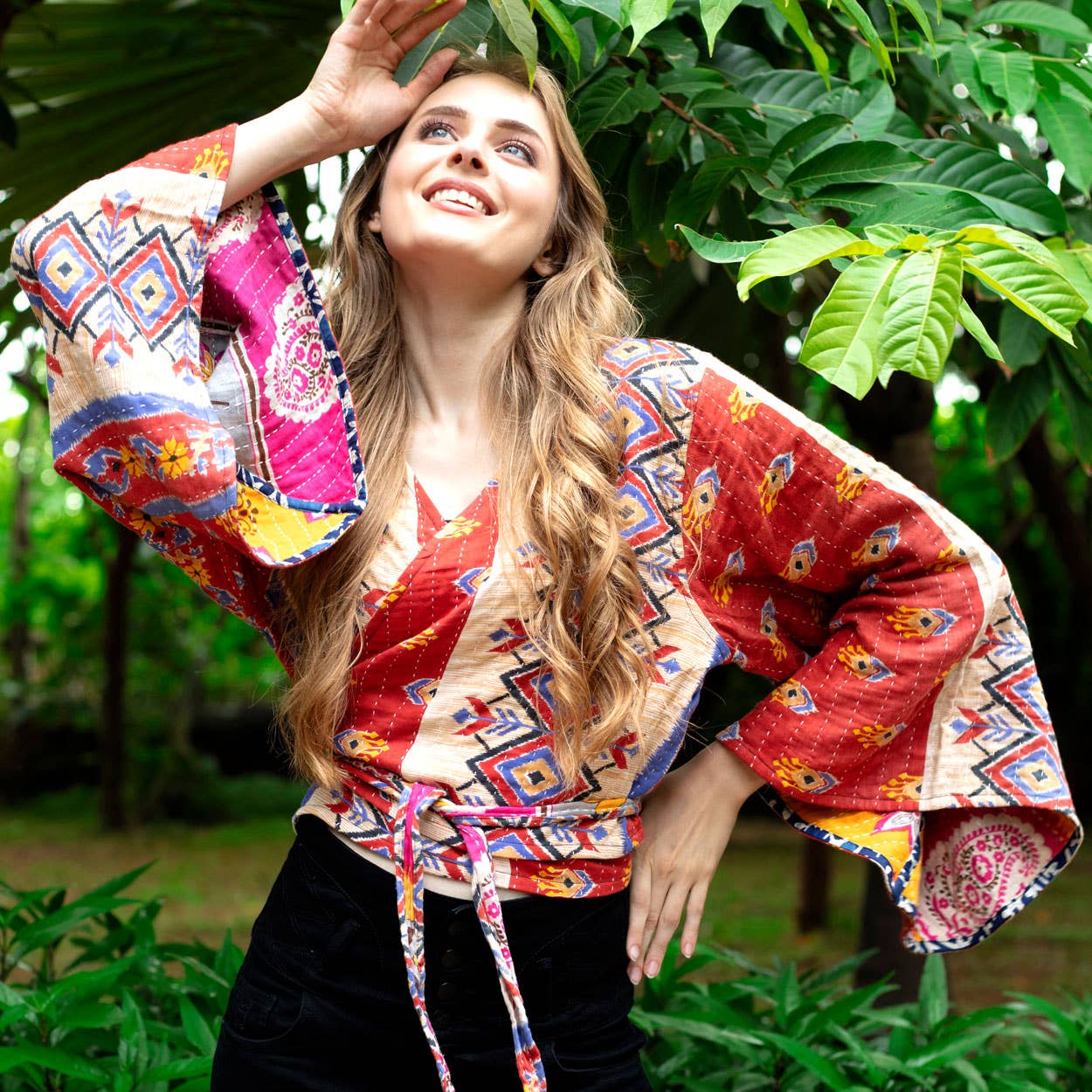 Sevya Handmade - Wholesale Blouse - Women's - Reversible Kantha Butterfly Top 7