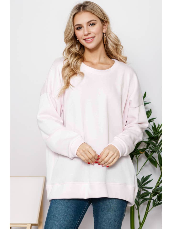 Burgundy Apparel - Wholesale Sweatshirt - Women's - SOLID FLEECE OVERSIZED SWEATSHIRT (NEW COLORS)7