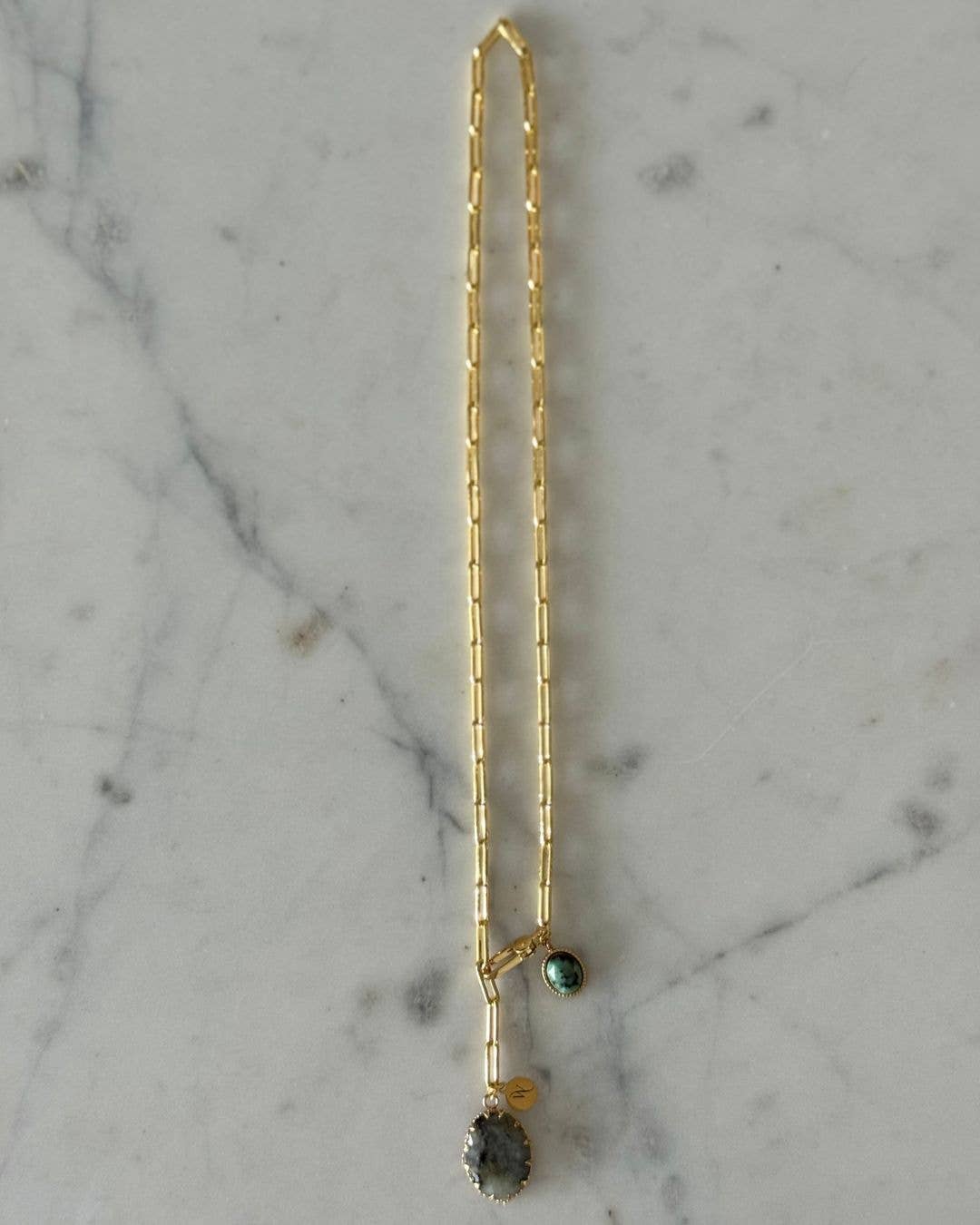 WILYMI Jewelry Co - Wholesale Pendant/Charm Necklace - Labradorite & Ruby Zoisite Necklace | 18k Gold Filled 4