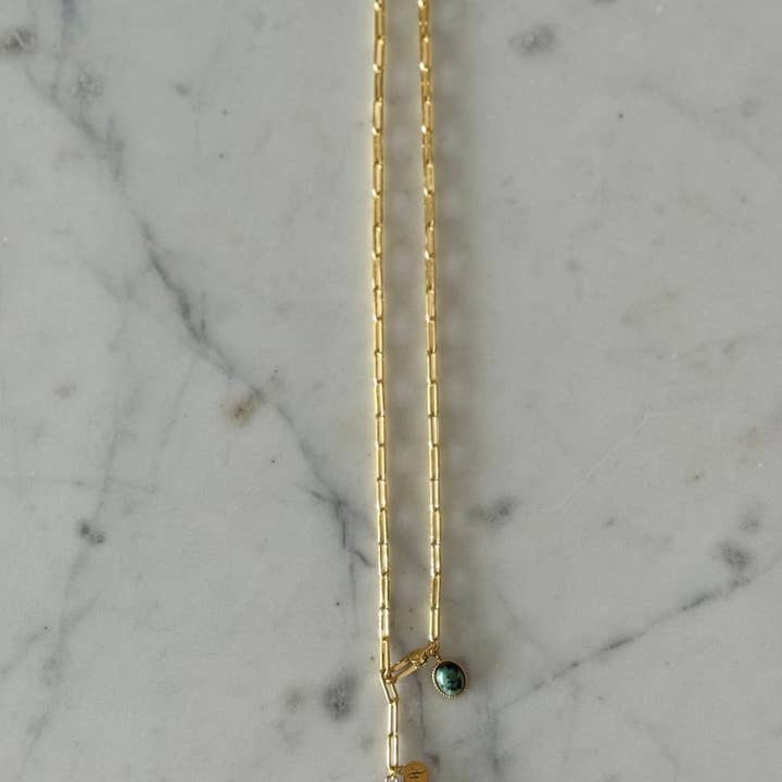 WILYMI Jewelry Co - Wholesale Pendant/Charm Necklace - Labradorite & Ruby Zoisite Necklace | 18k Gold Filled 4