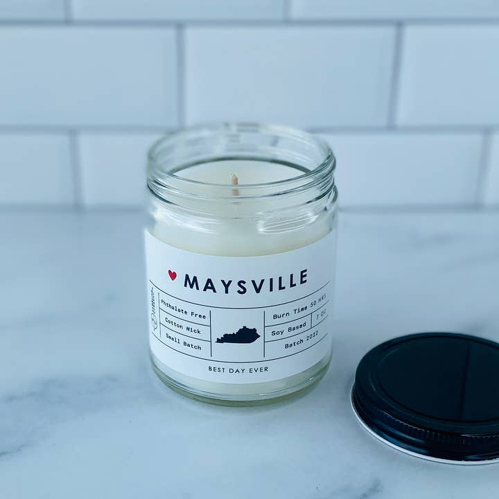 White Maysville, KY Candle for wholesale on Faire