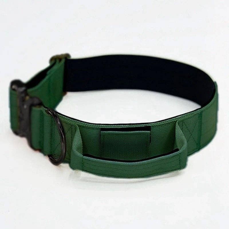 PETROAM - Vente Collier – chien - Collier tactique pour chien avec poche AirTag - Vert chasseur1