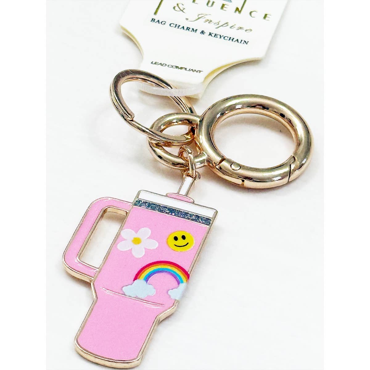 Love and Repeat - Wholesale Keychain - Unisex - Tumbler Shaped Enamel with Bag Charm Key Chain4