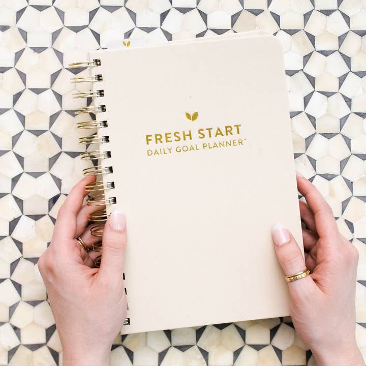 Fresh Start Daily Goal Planner | Natural Linen Spiral for wholesale by Cultivate What Matters