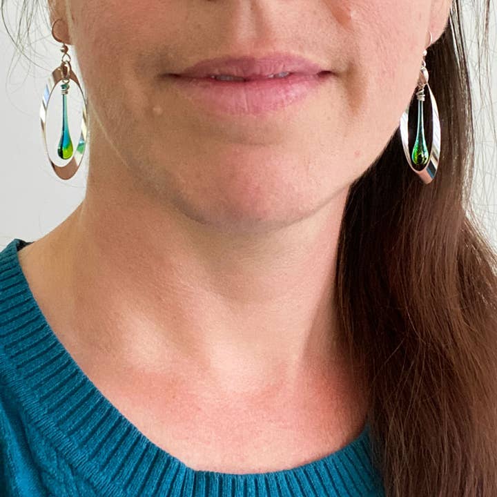 Sundrop Jewelry - Wholesale Dangle Earrings - Ribbon Oval Earrings, Long1