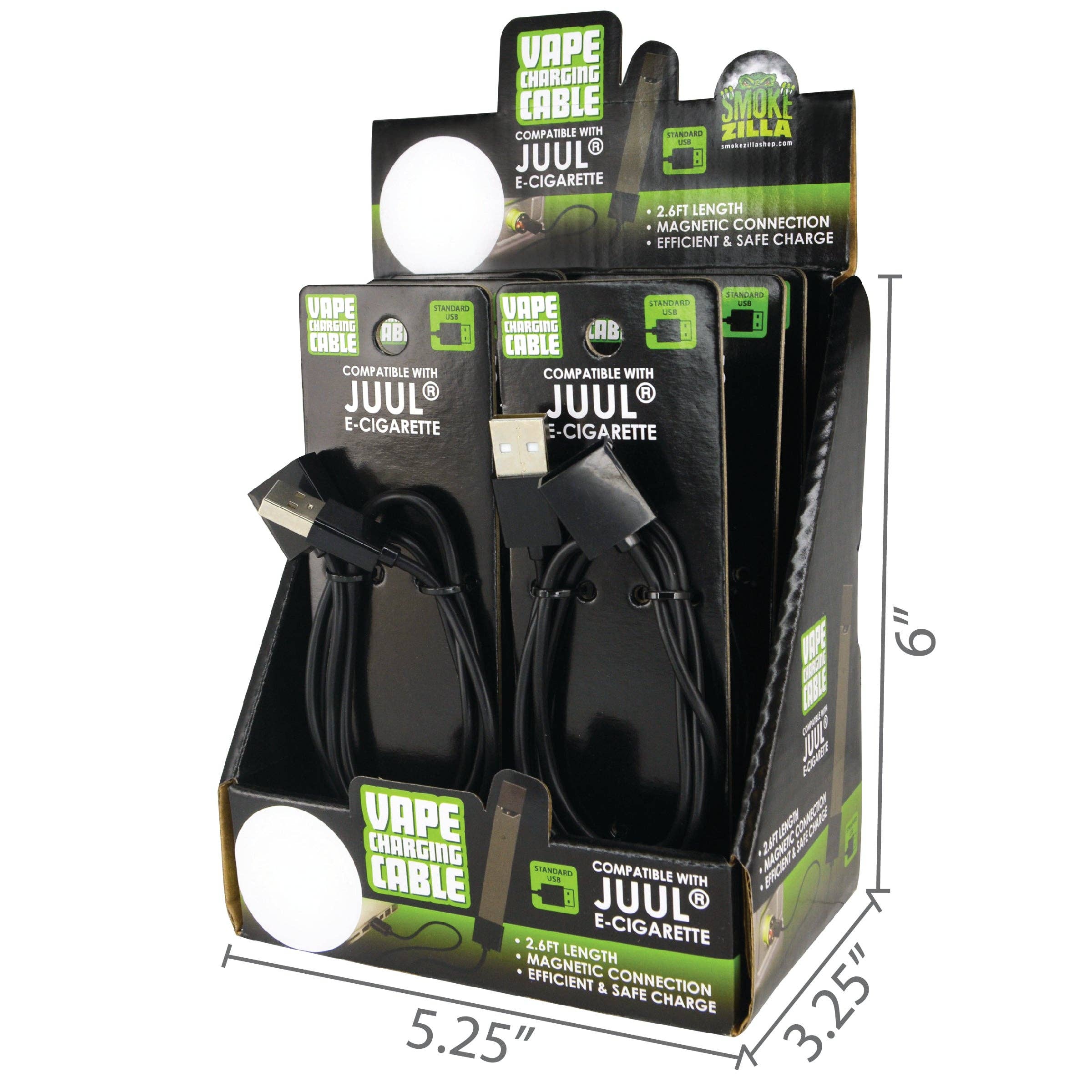 Novelty Brands - Wholesale Retailer Display - Home & Living - Smokezilla 2.6ft Vape Device USB Charging Cable - 6/Display2