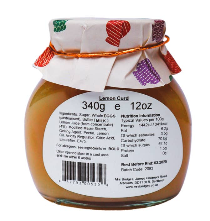 Mrs Bridges - Wholesale Preserves - Lemon Curd With Real Butter1