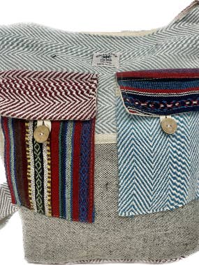 Hemp Sling Bag with Two Front Pocktes for wholesale by Magic Touch Corp