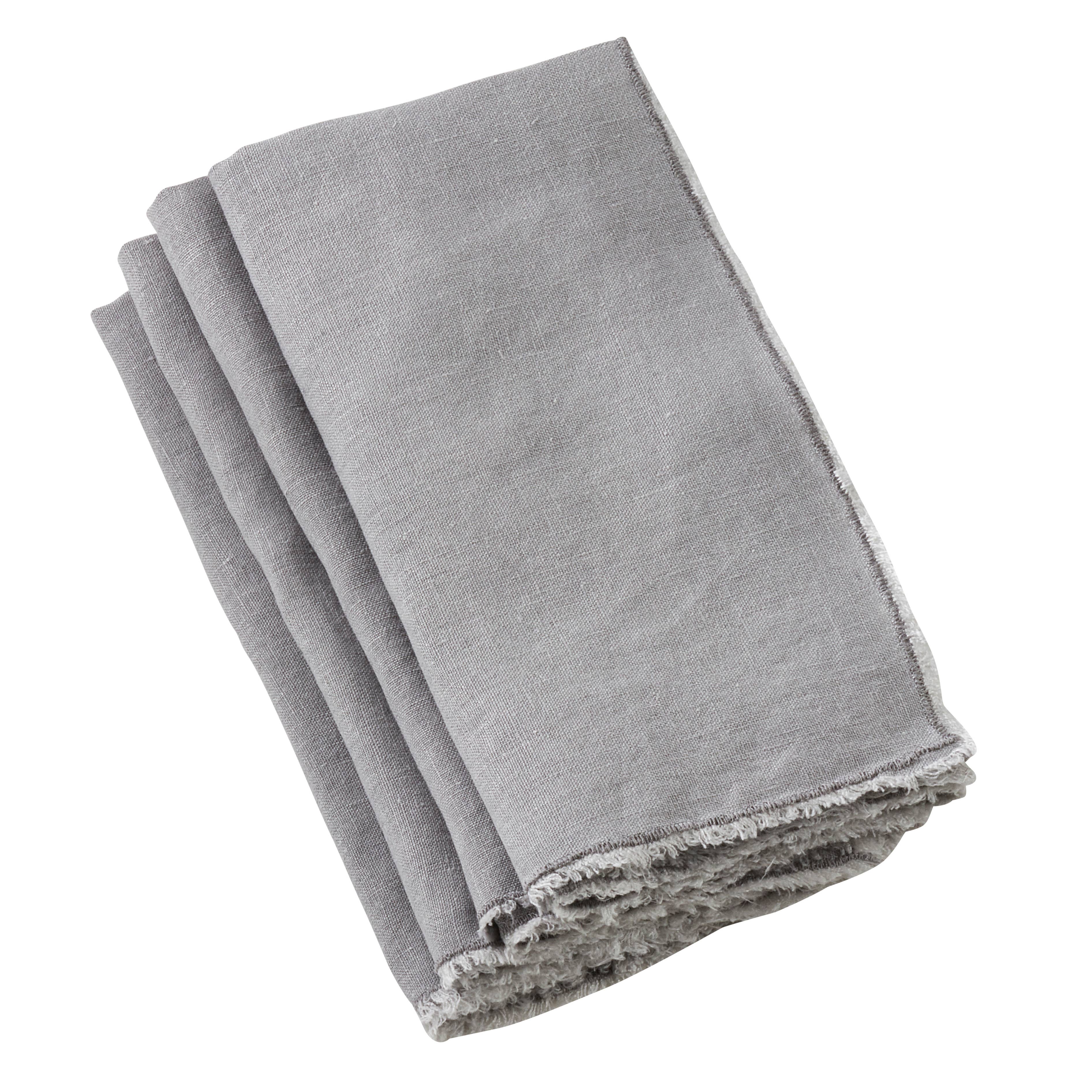 Saro Lifestyle – wholesale Dinner & cloth napkin – Fringed Design Stone Washed Napkin0