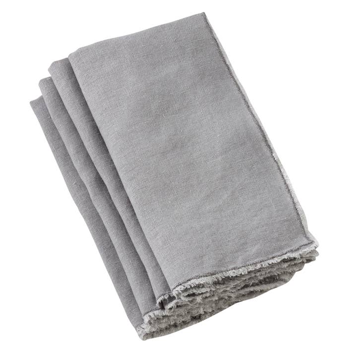 Saro Lifestyle – wholesale Dinner & cloth napkin – Fringed Design Stone Washed Napkin
