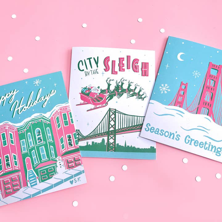 Brenna Daugherty Illustration - Wholesale Season's Greetings Card - San Francisco Bay Area Holiday Card